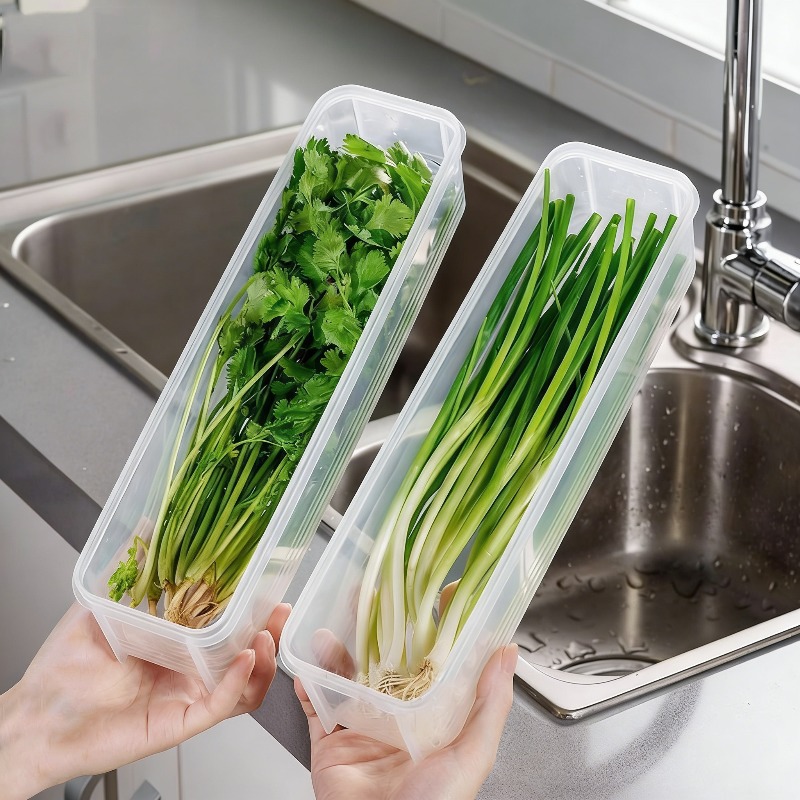Kitchen Gadgets Organizer - 1/2/4Pcs Green Onion Fresh-keeping Storage Box