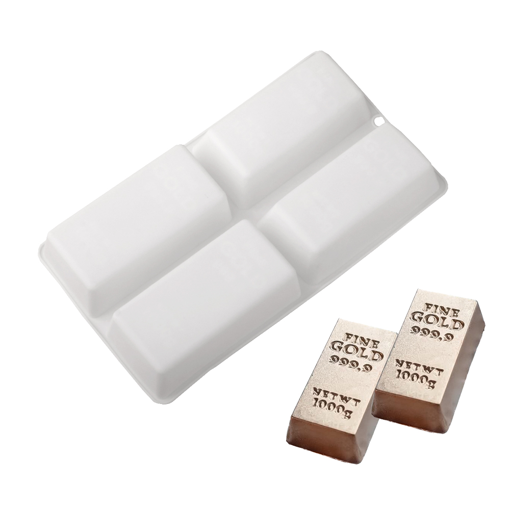 4-Cells Gold Bar Shaped Mousse - Kitchen Gadgets Gold review and price