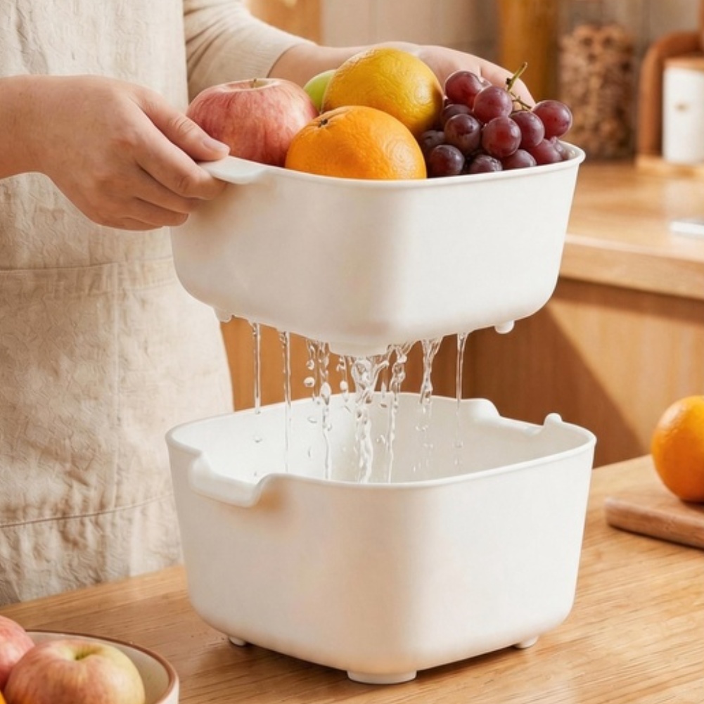 FoodGrade Two Tier Drain Baske - Kitchen Gadgets Organizer review and price