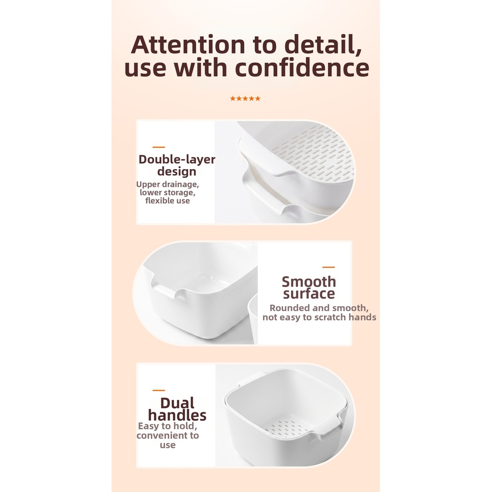 FoodGrade Two Tier Drain Baske - Kitchen Gadgets Organizer review and price